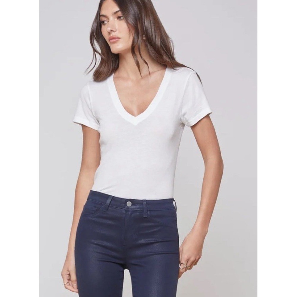 L'AGENCE T Shirt Women's XS White Becca‎ Made In USA NEW *spot